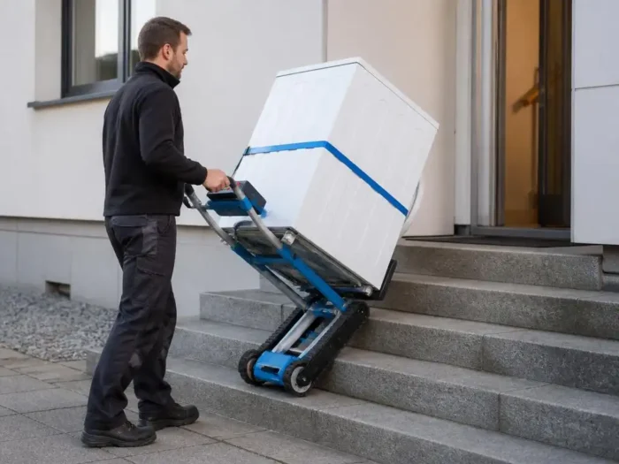Wie ein elektrischer Treppensteiger schwere Lasten mühelos bewegt