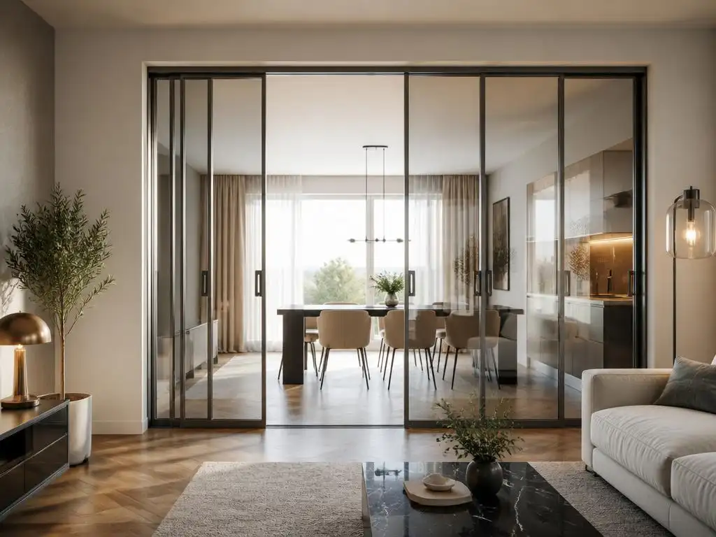 Eleganz und Funktionalität: Raumtrennung durch Glasschiebetüren