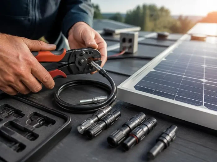 Sicherer Aufbau Ihrer Solaranlage mit der passenden Crimpzange