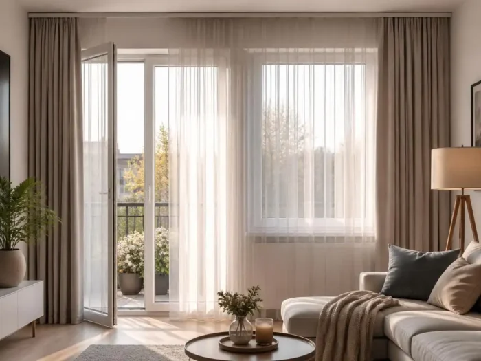 Sonnenschutz und Privatsphäre an Balkontür und Fenster