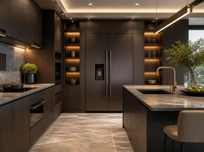 Exklusive küchenwelten: eine luxuriöse küche mit integriertem side by side kühlschrank gestalten