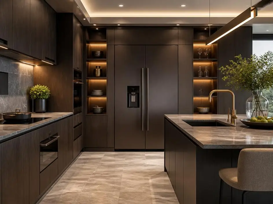 Exklusive küchenwelten: eine luxuriöse küche mit integriertem side by side kühlschrank gestalten