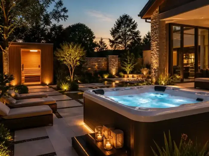Ihr privater Rückzugsort: Luxuriöse Gartengestaltung mit Sauna und Whirlpool