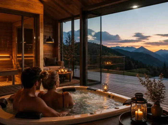 Romantisches Ferienhaus mit Whirlpool und Sauna für zwei Personen genießen