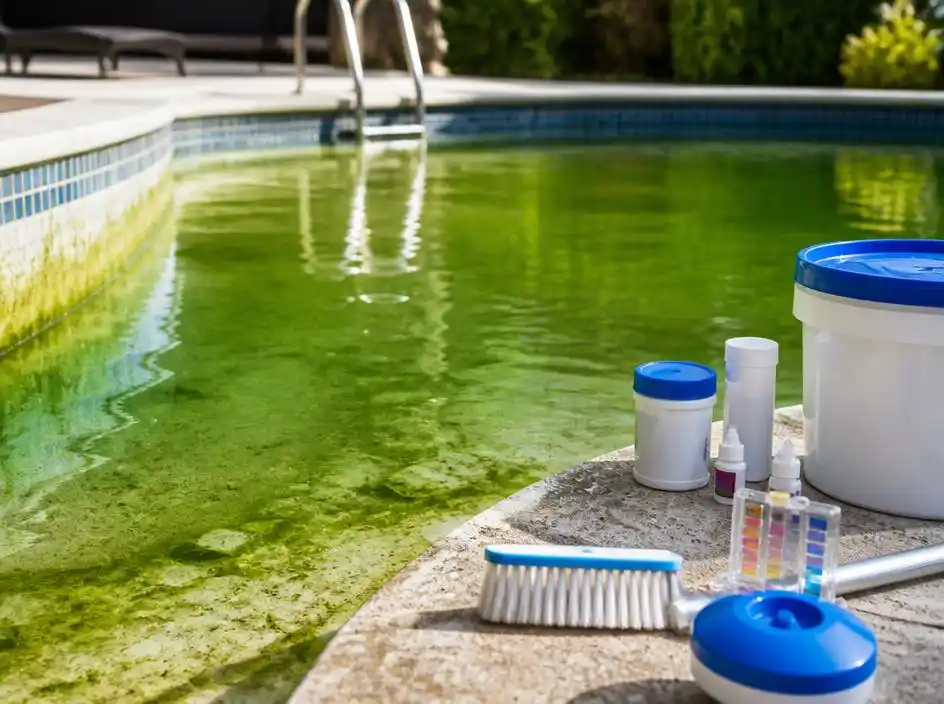 Wie sehen algen im pool aus und was tun bei trübem wasser