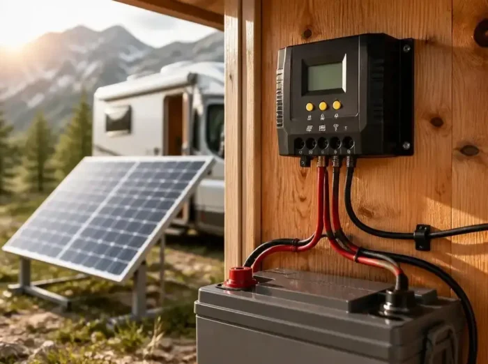 Sicher die Verkabelung bei solarpanel plus minus anschliessen